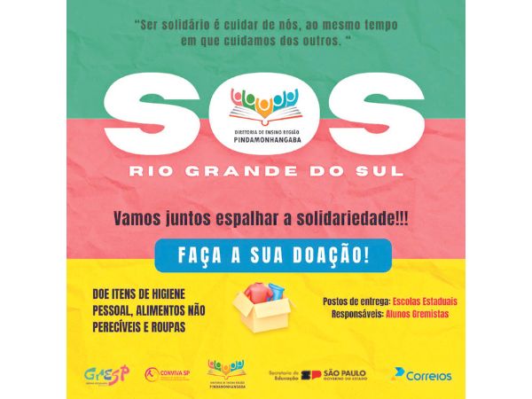 Grêmios de Pinda fazem Campanha Solidária para o Rio Grande do Sul