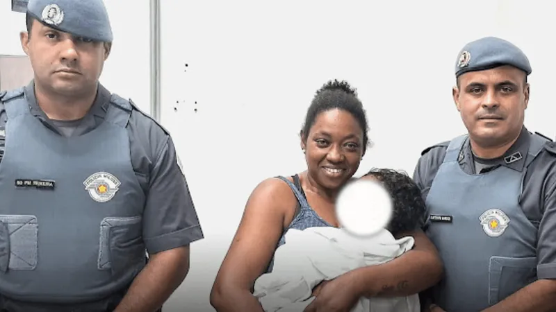 Policiais militares salvam bebê engasgado