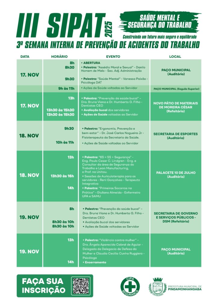 Prefeitura realiza Sipat 2025 com foco em saúde mental e segurança no trabalho