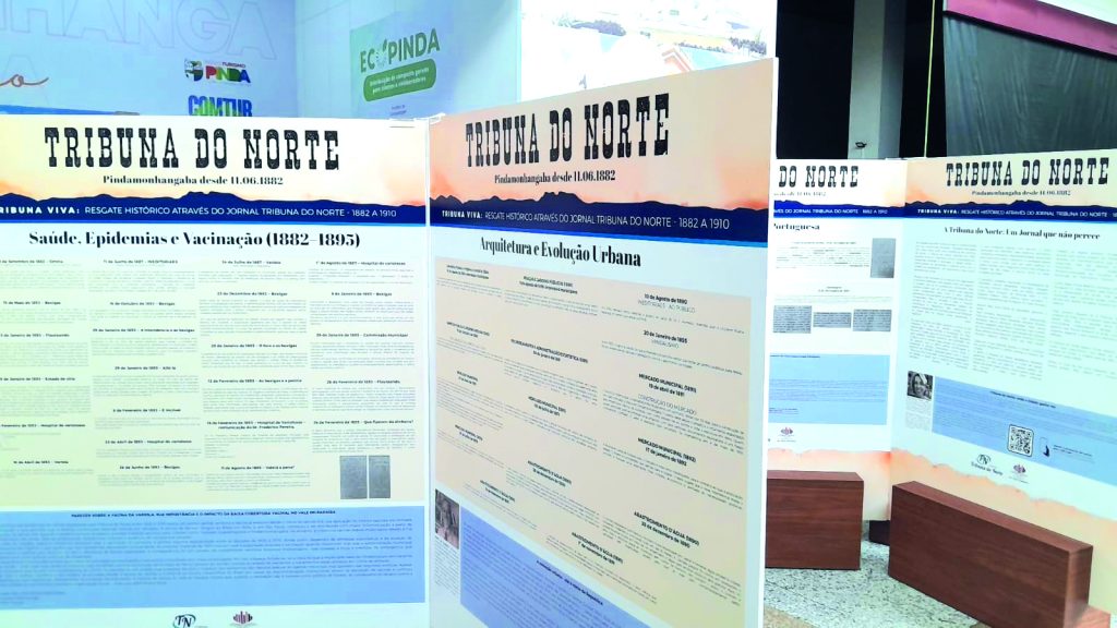 Exposição do Jornal Tribuna do Norte leva o público a uma viagem no tempo pela história de Pindamonhangaba