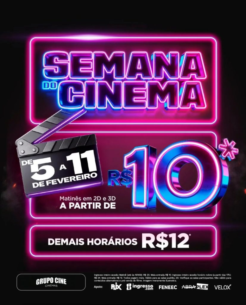 Shopping Pátio Pinda participa da Semana do Cinema, com ingressos a partir de R$ 10