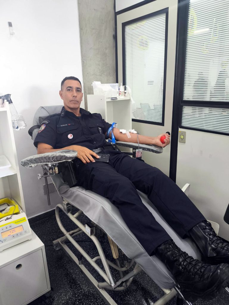 GCM de Pindamonhangaba mobiliza agentes para doação de sangue em alusão ao Junho Vermelho