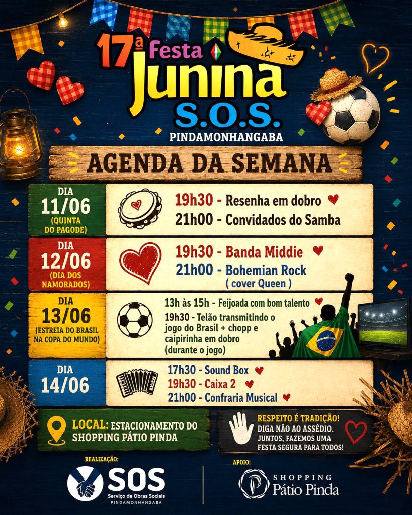 Terceira semana da Festa Junina do SOS agita Shopping Pátio Pinda