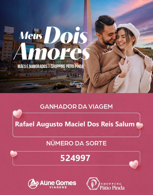 Shopping Pátio Pinda anuncia ganhador da campanha “Meus Dois Amores”