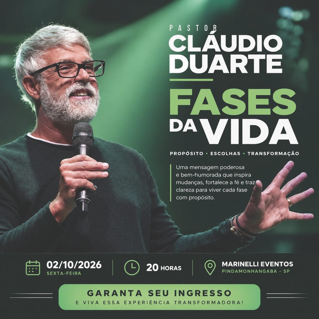 Pastor Cláudio Duarte apresenta a palestra “Fases da Vida” em Pindamonhangaba